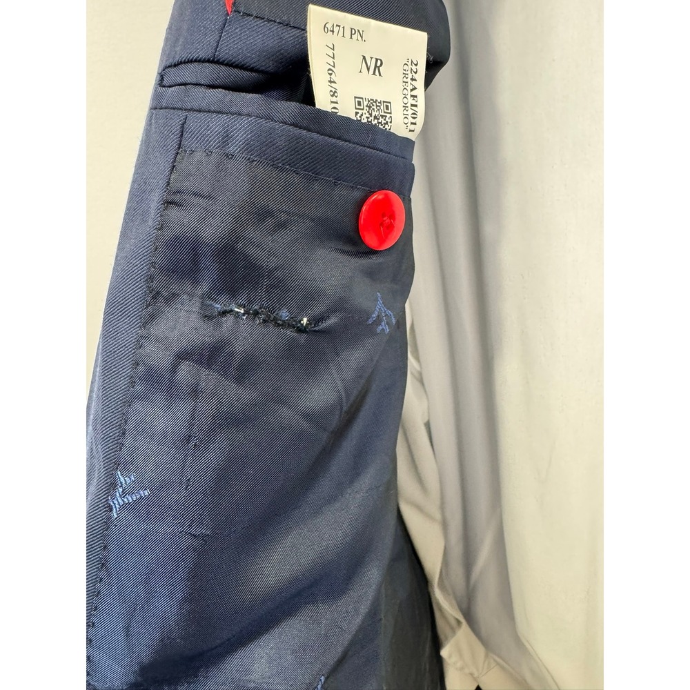 Isaia Napoli Men Navy Aquaspider 160's Two Button Blazer Sport Coat 44R - Picture 5 of 11